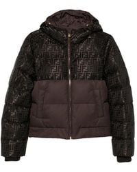 Fendi - Ff Jacquard Hooded Padded Jacket - Lyst