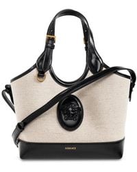 Versace - Rivière Small Canvas Tote - Lyst