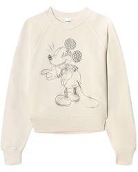 RE/DONE - Classic Mickey Embellished Raglan-Sleeve Sweater - Lyst