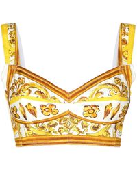 Dolce & Gabbana - マジョリカ クロップドトップ - Lyst