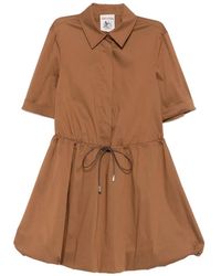 Semicouture - Matilda Drawstring-Waist Bubble-Hem Mini Dress - Lyst