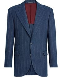 Brunello Cucinelli - Chalk Stripe Chevron Blazer - Lyst
