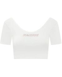 Fiorucci - Logo-Print Cropped T-Shirt - Lyst