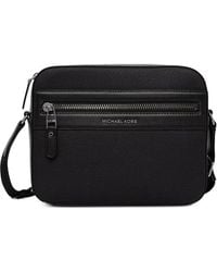 Michael Kors - Jet Set Logo-Plaque Pebbled Shoulder Bag - Lyst
