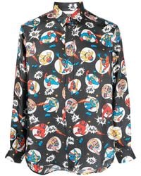 Moschino - Comic-Print Silk Shirt - Lyst