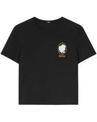 Versace - Cameo Logo-Embroidered T-Shirt - Lyst
