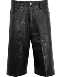 NAHMIAS - Star-Print Leather Cargo-Pocket Shorts - Lyst