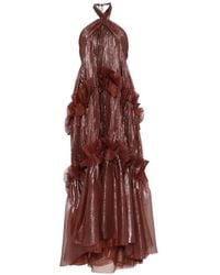 Maria Lucia Hohan - Robe Longue Zadie À Volants - Lyst