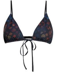 CASABLANCA - Monogram Tie Bikini Top - Lyst