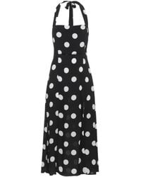 Mar De Margaritas - Robe Mi-Longue Paula À Dos Nu Et À Pois - Lyst