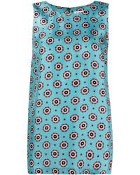 Alberto Biani - Medallion-Print Sleeveless Silk Blouse - Lyst