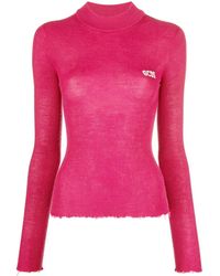 Gcds - Logo-Print Ribbed-Knit Sweater - Lyst