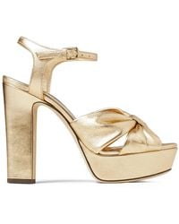 Jimmy Choo - Heloise 120Mm Metallic-Finish Sandals - Lyst