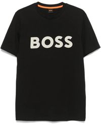 BOSS - Rubberised-Logo Cotton T-Shirt - Lyst