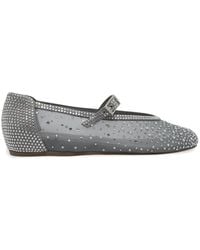 Le Silla - Gilda Crystal-Embellished Mesh Ballet Flats - Lyst