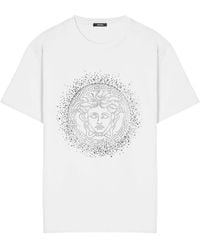 Versace - T-Shirt With Crystals - Lyst