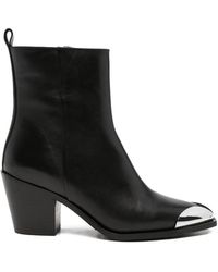 ADRIANNA FERETTI - Metal-Toe Ankle Boots - Lyst