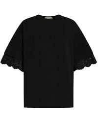 Alberta Ferretti - Lace Sleeve T-Shirt - Lyst