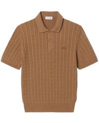 Lacoste - Classic Fit Cable Knit Cotton Polo Shirt - Lyst