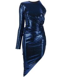 Alexandre Vauthier - One Shoulder Midi Dress Majestic Blue - Lyst