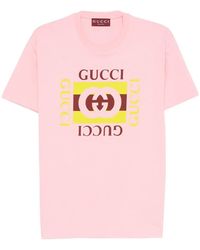 Gucci - Katoenen T-Shirt Met Logoprint - Lyst