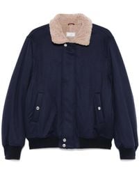 Brunello Cucinelli - Shearling-Collar Bomber Jacket - Lyst