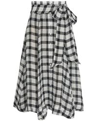 Lisa Marie Fernandez - Gingham-Check Tie-Waist Midi Skirt - Lyst
