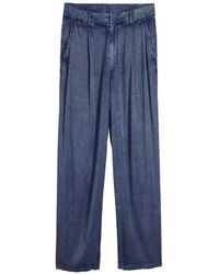 DIESEL - Wide Leg Viscose Denim Effect Trousers - Lyst