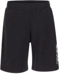 EA7 - Katoenen Shorts Met Trekkoord En Logo - Lyst
