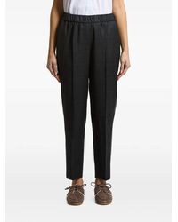 Peserico - Check-Pattern Stripe-Detail Trousers - Lyst