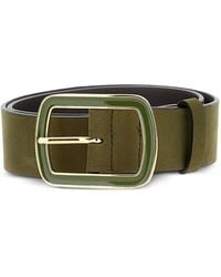 Bax Lab - Enamelled Buckle Leather Belt - Lyst