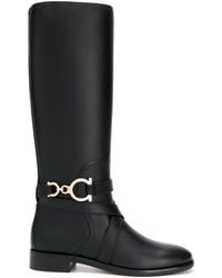 Ferragamo - Sarah Leather Knee-High Boot - Lyst