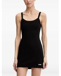 Guess - Logo-Patch Mini Dress - Lyst