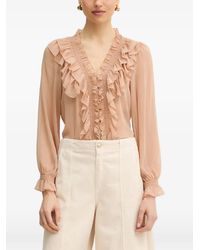 Morgan - Ruffled V-Neck Top - Lyst