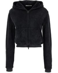 Alexander Wang - Logo-Embroidered Zip-Front Hoodie - Lyst