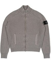 Stone Island - 5100034 Loose-Fit Zip-Up Jumper With Stand Collar - Lyst