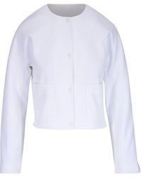 Vince - Collarless Cotton Jacket - Lyst