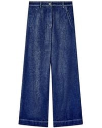 Giorgio Armani - Contrast-Stitching Wide-Leg Jeans - Lyst