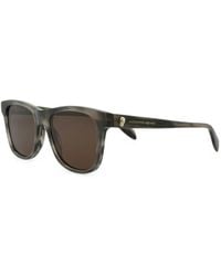 McQueen - Skull-Plaque Square-Frame Sunglasses - Lyst