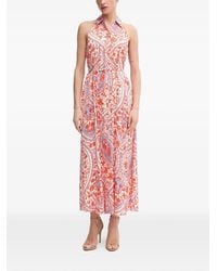 MARC AUREL - Collar Floral-Print Maxi Dress - Lyst