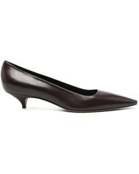 The Row - Liisa Kitten Three Leather Pumps - Lyst