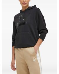 PUMA - Logo-Print Drawstring Hoodie - Lyst