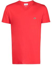 Lacoste - Logo-Embroidered Cotton T-Shirt - Lyst