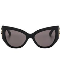 Balenciaga - Logo-plaque Cat-eye Sunglasses - Lyst