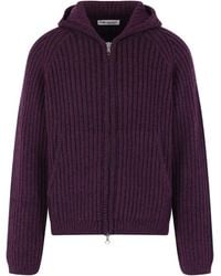 Our Legacy - Cardigan Zippé En Maille Nervurée À Capuche - Lyst