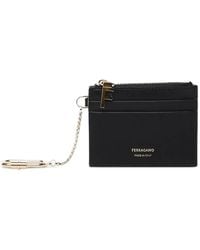 Ferragamo - Porte-Cartes Zippé À Détail De Chaîne - Lyst