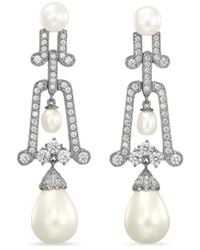 Anabela Chan - 14K And Rhodium Vermeil Moderne Pearl And Diamond Earrings - Lyst