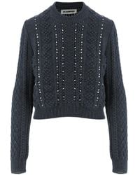 Jil Sander - Geometric-Pattern Crew-Neck Sweater - Lyst