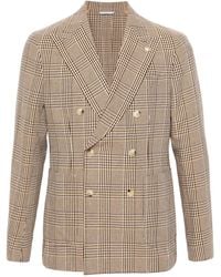 Manuel Ritz - Check-pattern Double-breasted Blazer - Lyst