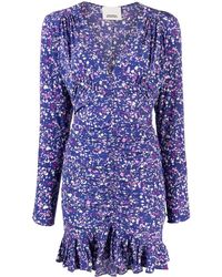 Isabel Marant - Ruffled Floral-print Minidress - Lyst